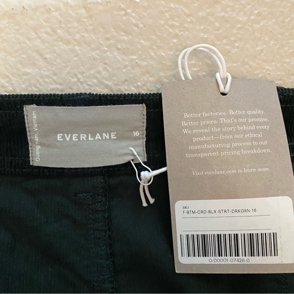 New Everlane woman’s corduroy straight relaxed dark green pant size 6 available - Picture 13 of 15